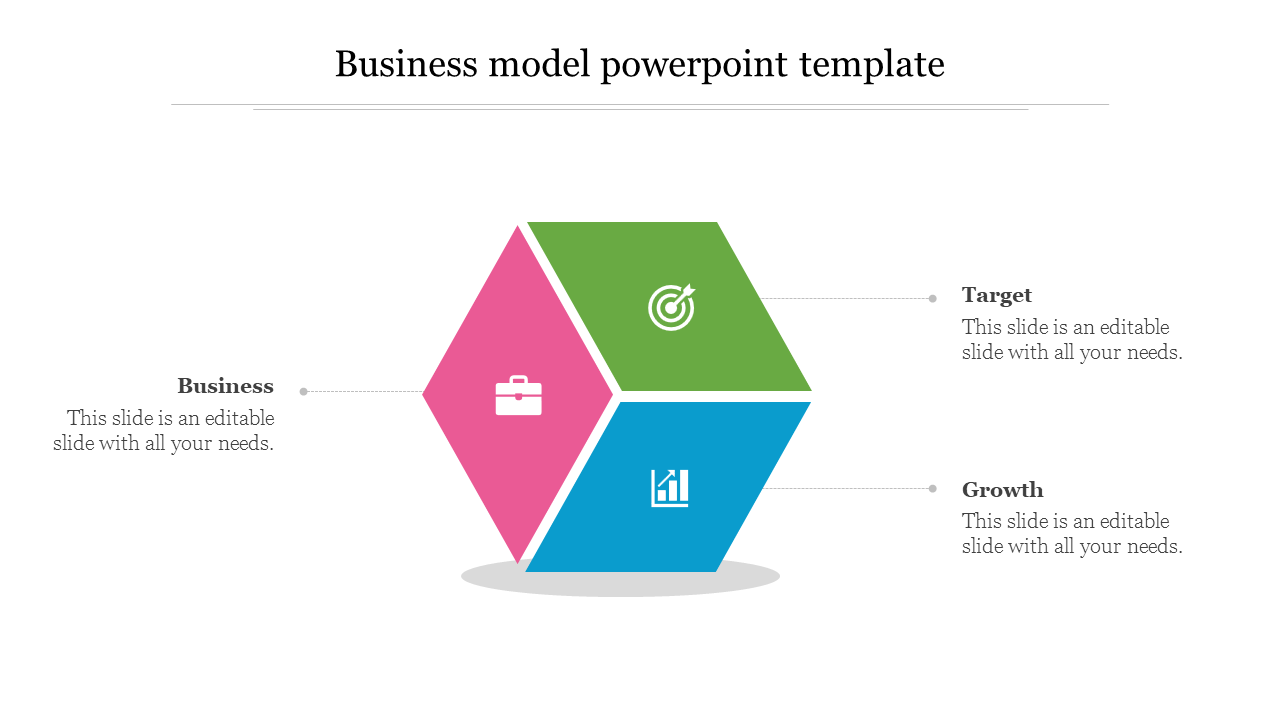 Business Model PowerPoint Template With Cube Designs